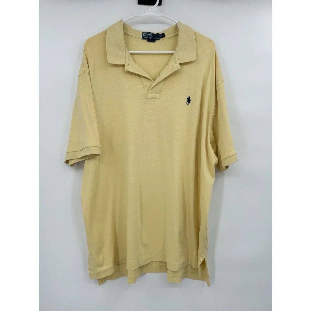 Polo Ralph Lauren Mens Short Sleeve‎ Polo Shirt Size XXL Preppy Butter Yellow
